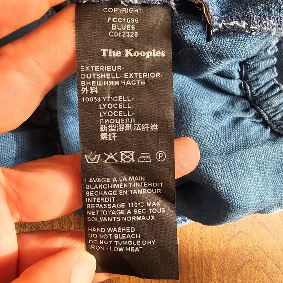 The Kooples Lyocell Western Turquoise Button Down Shirt, 2 (XS), Blue - Picture 10 of 11